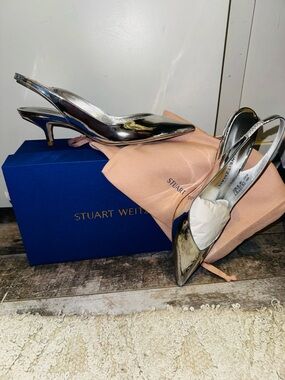 Stuart Weitzman Eva 50 Slingback Kitten Heel